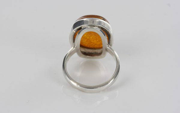 HANDMADE GERMAN BALTIC AMBER RING 925 STERLING SILVER SIZE M–WR009 RRP£85!!!