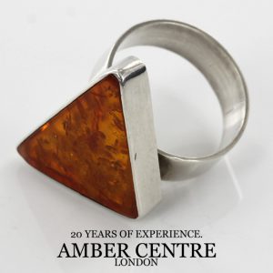 HANDMADE GERMAN BALTIC AMBER RING 925 STERLING SILVER ,SIZE Q WR024 RRP£100!!!