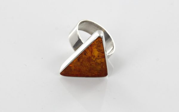 HANDMADE GERMAN BALTIC AMBER RING 925 STERLING SILVER ,SIZE Q WR024 RRP£100!!!