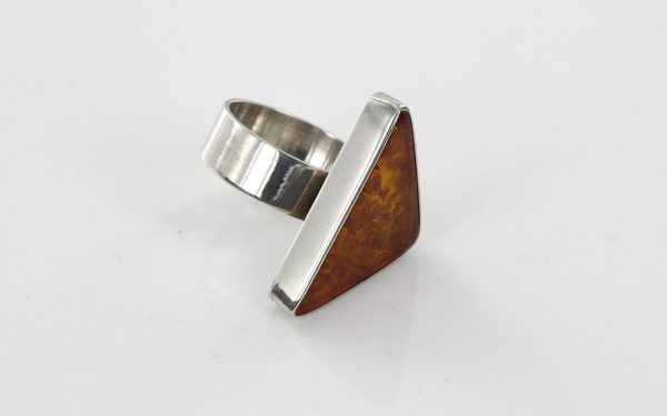 HANDMADE GERMAN BALTIC AMBER RING 925 STERLING SILVER ,SIZE Q WR024 RRP£100!!!