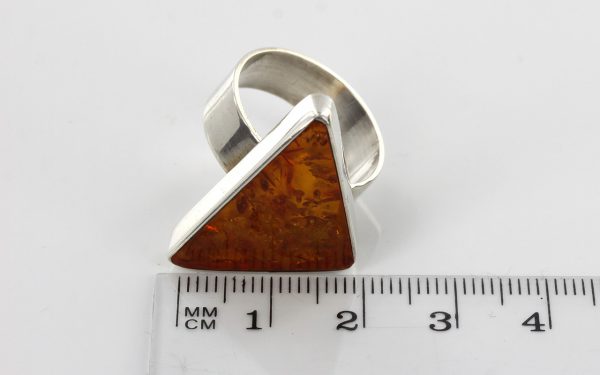 HANDMADE GERMAN BALTIC AMBER RING 925 STERLING SILVER ,SIZE Q WR024 RRP£100!!!