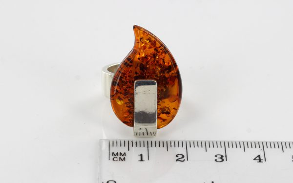 HANDMADE GERMAN BALTIC AMBER RING 925 STERLING SILVER ADJUSTABLE –WR020 RRP£125!!!