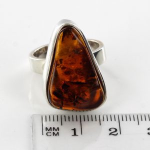 HANDMADE GERMAN BALTIC AMBER ELEGANT RING 925 SILVER, SIZE O, WR043 RRP£99!!!