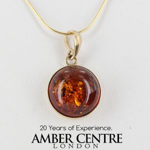 Italian Made Classic Elegant German Baltic Amber Pendant in 9ct solid Gold GP0016 RRP£175!!!