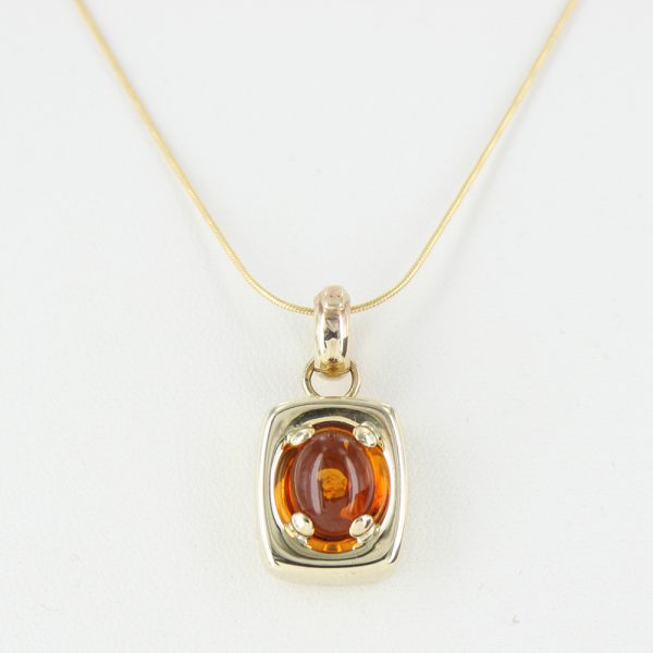 Italian Made Elegant Classic German Baltic Amber Pendant in 9ct solid Gold GP0022 RRP£195!!!