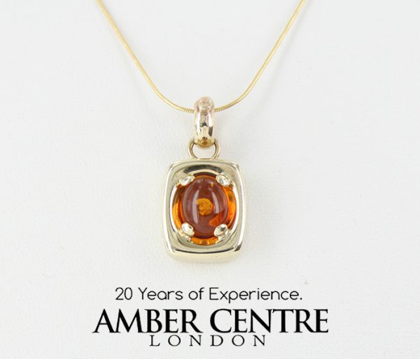 Italian Made Elegant Classic German Baltic Amber Pendant in 9ct solid Gold GP0022 RRP£195!!!