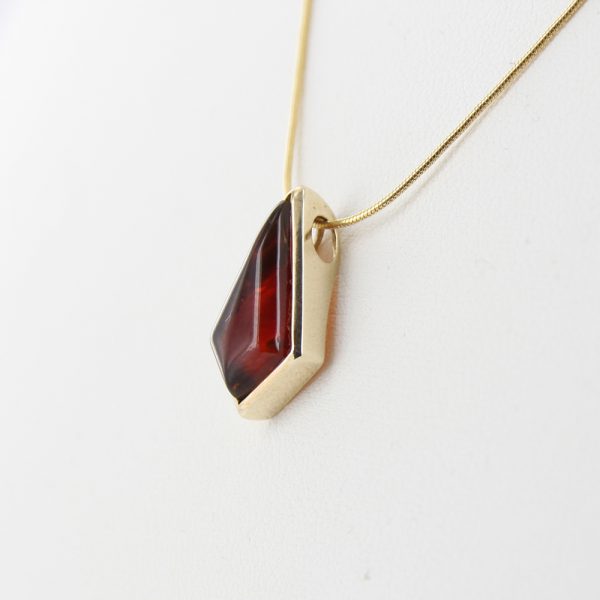 Italian Made Modern Elegant German Baltic Amber Pendant in 9ct solid Gold - GP0040 RRP£175!!!