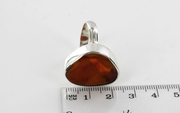 HANDMADE GERMAN BALTIC BUTTERSCOTCH UNIQUE AMBER 925 SILVER RING WR050 RRP£100!!!