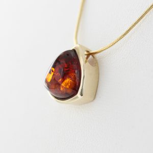 Italian Made Elegant Modern German Baltic Amber Pendant in 9ct Gold - GP0042 RRP£125!!!