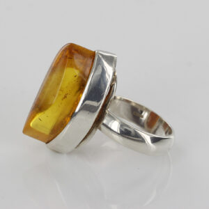 HANDMADE GERMAN BALTIC HONEY AMBER 925 SILVER RING,SIZE S(61) WR053 RRP£180!!!