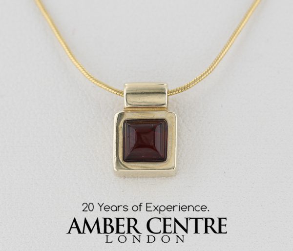 Italian Made Modern German Baltic Amber Pendant in 9ct solid Gold -GP0046 RRP£125!!!