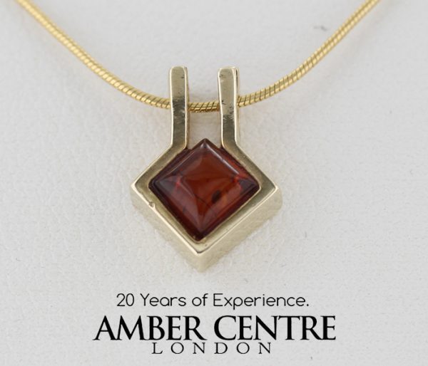 Italian Made Modern Elegant German Baltic Amber Pendant in 9ct Gold - GP0047 RRP£145!!!