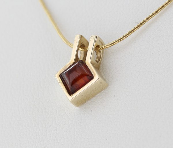 Italian Made Modern Elegant German Baltic Amber Pendant in 9ct Gold - GP0047 RRP£145!!!