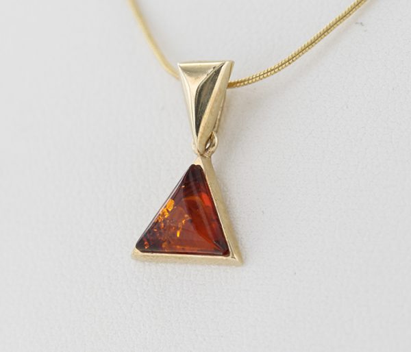 Italian Made Large Modern German Amber Pendant in 9ct solid Gold-GP0060 RRP£175!!