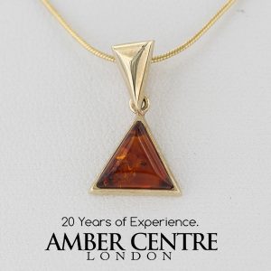 Italian Made Large Modern German Amber Pendant in 9ct solid Gold-GP0060 RRP£175!!