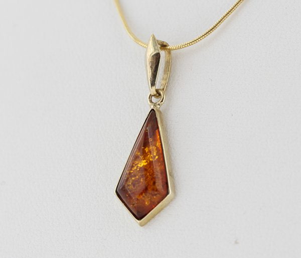 Italian Made Elegant German Amber Pendant in 9ct solid Gold -GP0064 RRP£125!!!