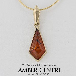 Italian Made Elegant German Amber Pendant in 9ct solid Gold -GP0064 RRP£125!!!
