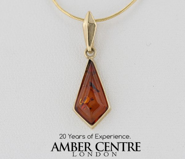 Italian Made Elegant German Amber Pendant in 9ct solid Gold -GP0064 RRP£125!!!