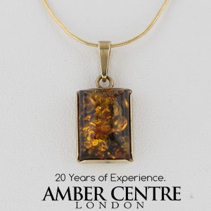 Italian made Elegant Green German Baltic Amber Pendant in 9ct Gold - GP0076G RRP£195!!!