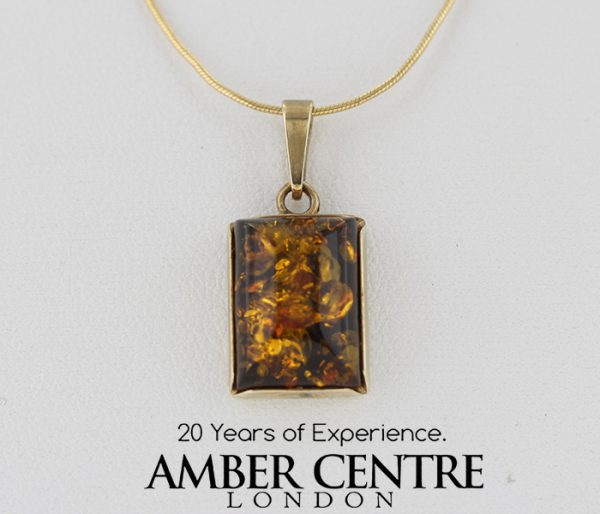 Italian made Elegant Green German Baltic Amber Pendant in 9ct Gold - GP0076G RRP£195!!!