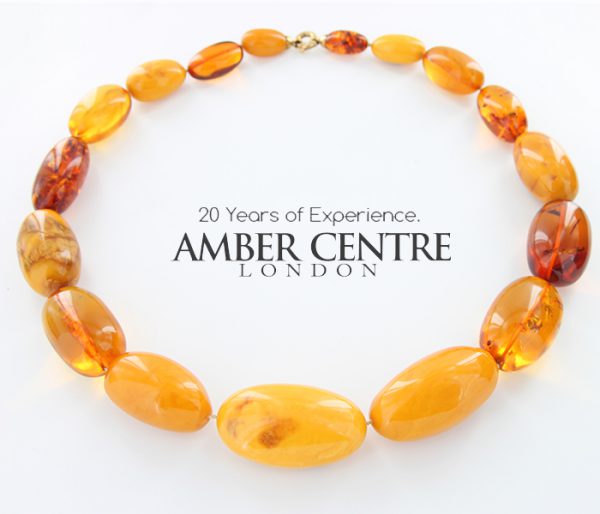 German Large Baltic Amber Antique Unique Handmade Rare Beads A0151 RRP£14000!!!