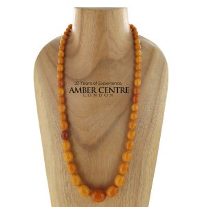 Antique German Butterscotch Baltic Amber Unique Beaded Necklace A0142 RRP£7250!!!