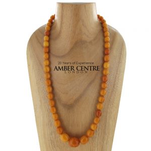 Antique German Butterscotch Baltic Amber Unique Beaded Necklace A0140 RRP£9500!!!