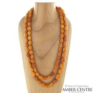 Antique German Unique Butterscotch Baltic Amber Beaded Necklace A0134 RRP£27000!!!