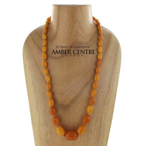 Antique German Butterscotch Baltic Amber Unique Beaded Necklace A0137 RRP£5950!!