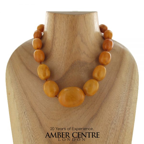 Antique German Baltic Butterscotch Amber Unique Beaded Necklace A0141 RRP£8950!!