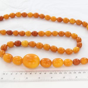 Antique German Butterscotch Baltic Amber Unique Beaded Necklace A0139 RRP£19000!!!