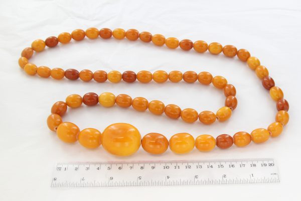 Antique German Butterscotch Baltic Amber Unique Beaded Necklace A0139 RRP£19000!!!