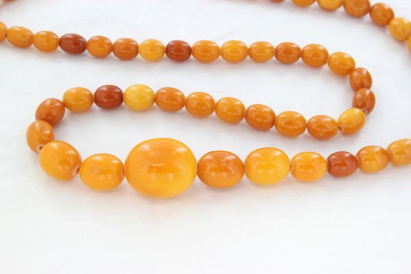 Antique German Butterscotch Baltic Amber Unique Beaded Necklace A0139 RRP£19000!!!