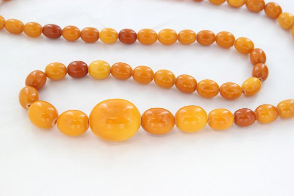 Antique German Butterscotch Baltic Amber Unique Beaded Necklace A0139 RRP£19000!!!