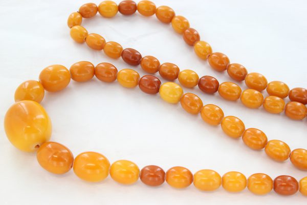 Antique German Butterscotch Baltic Amber Unique Beaded Necklace A0139 RRP£19000!!!