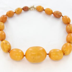 Antique German Baltic Butterscotch Amber Unique Beaded Necklace A0141 RRP£8950!!