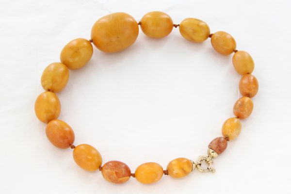 Antique German Baltic Butterscotch Amber Unique Beaded Necklace A0141 RRP£8950!!