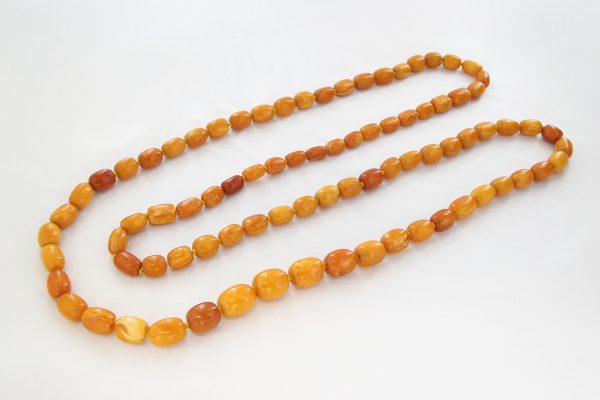 Antique German Unique Butterscotch Baltic Amber Beaded Necklace A0134 RRP£27000!!!