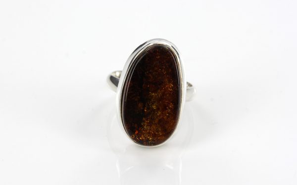 Handmade German Classic Baltic Amber 925 Silver Ring WR101 RRP£80!!! Size P(56)