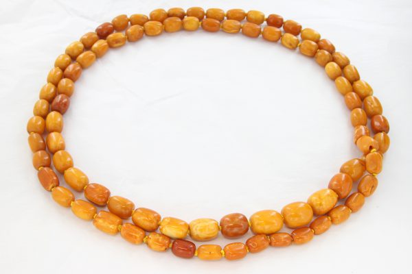 Antique German Unique Butterscotch Baltic Amber Beaded Necklace A0134 RRP£27000!!!