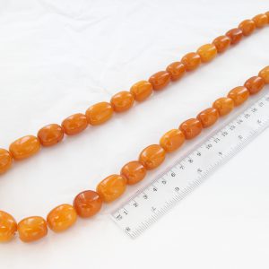 Antique German Butterscotch Baltic Amber Unique Beaded Necklace A0136 RRP£12500!!!