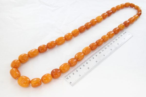 Antique German Butterscotch Baltic Amber Unique Beaded Necklace A0136 RRP£12500!!!