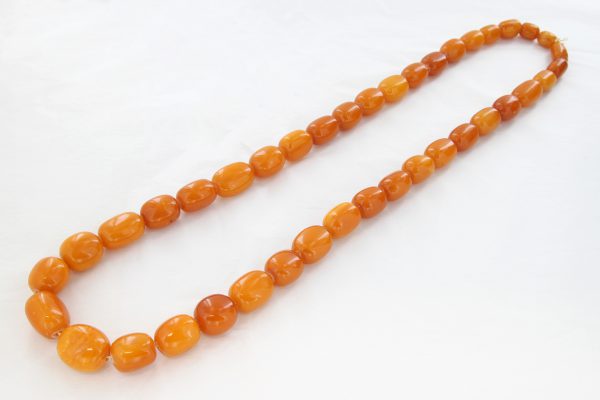 Antique German Butterscotch Baltic Amber Unique Beaded Necklace A0136 RRP£12500!!!