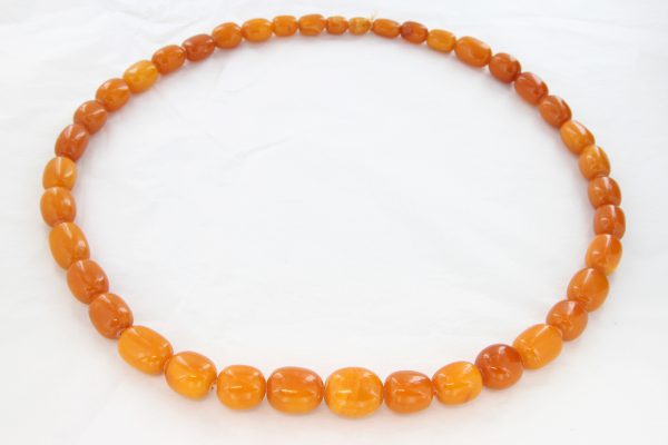 Antique German Butterscotch Baltic Amber Unique Beaded Necklace A0136 RRP£12500!!!