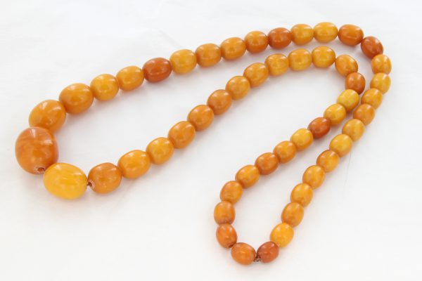 Antique German Butterscotch Baltic Amber Unique Beaded Necklace A0140 RRP£9500!!!