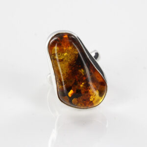 Handmade German Baltic Amber Elegant Ring In 925 Silver Size R(59) WR107 RRP £140!!!