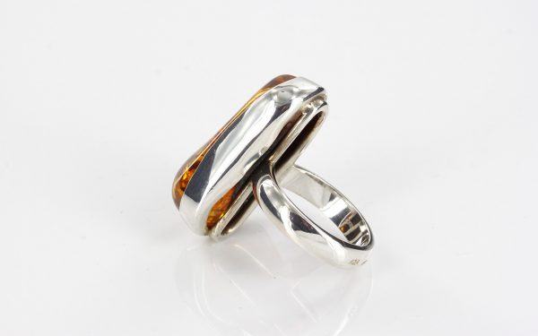 Handmade German Baltic Amber Elegant Ring In 925 Silver Size R(59) WR107 RRP £140!!!