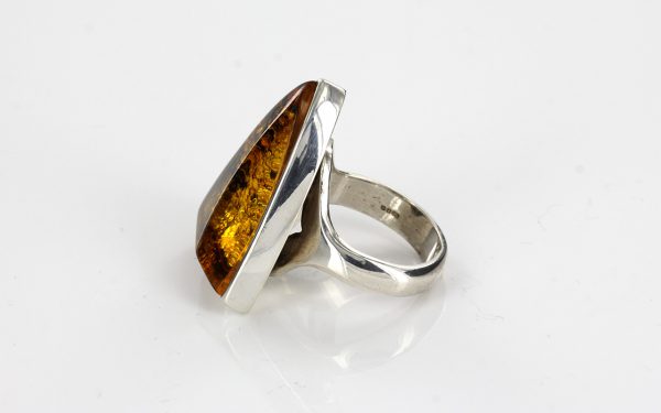 Handmade German Baltic Green Amber Ring In 925 Silver WR110 RRP£125!!!Size N(54)