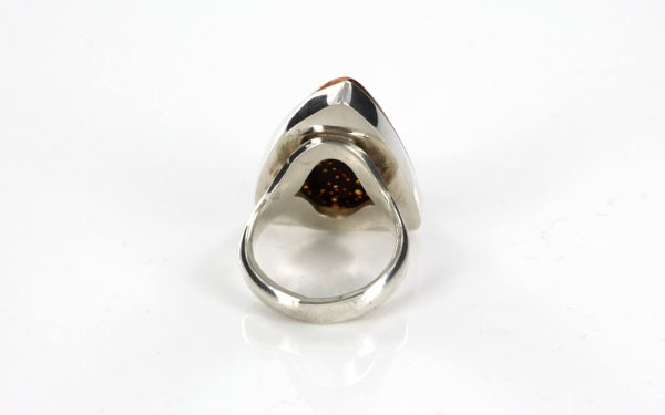 Handmade German Baltic Green Amber Ring In 925 Silver WR110 RRP£125!!!Size N(54)