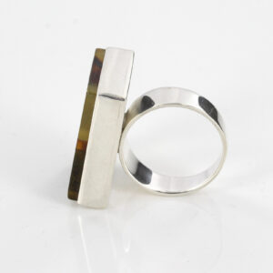 Italian Handmade Unique Design Baltic Amber Ring In 925 Silver WR112 RRP£125!!!